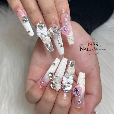 【長さだし】フリーデザイン10本アート．パーツつけ放題
