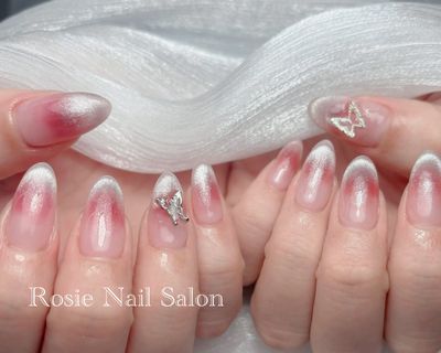 ☆新規ジェルオフ無料★[HAND] 流行中！チークマグネットフレンチ ¥7500