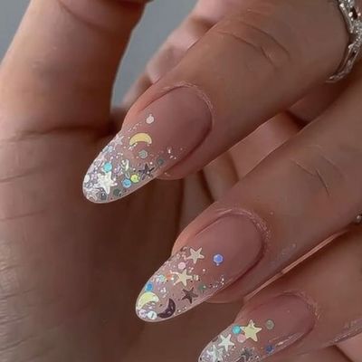 🌸【大人気No1】チップ長さ出し１０本マグネット、ラメネイル，ミラー