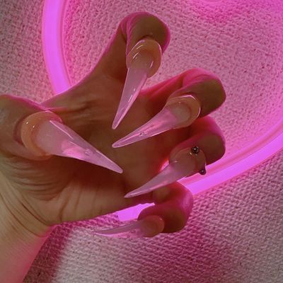 猫爪ネイル長さ出し