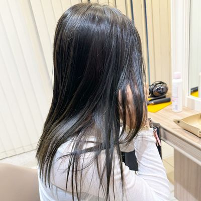 コストパフォーマンス高めです‼️ プレミアムカラー+カット+システムトリートメント