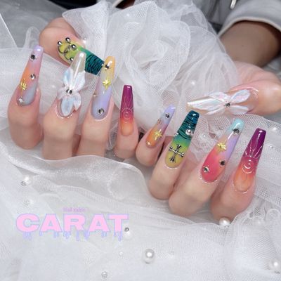 120分アート込み🎀3Dパーツシール無料パーツつけ放題