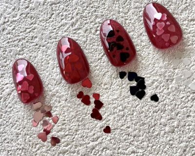 ハート×シアーネイル♡*。