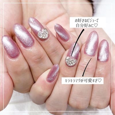 【ワンポイントが超かわいい☆No2】ビジュー2つ付きマグネットorフラッシュ☆