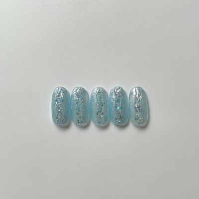 【オフなし】フラッシュ＆グリッターデザインネイル