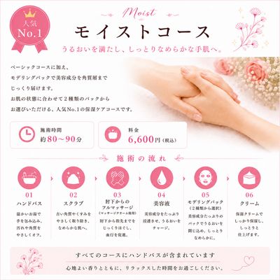 2回目以降~💧人気No.1👑スペシャルパックで集中保湿✨️ハンドケアモイストコース