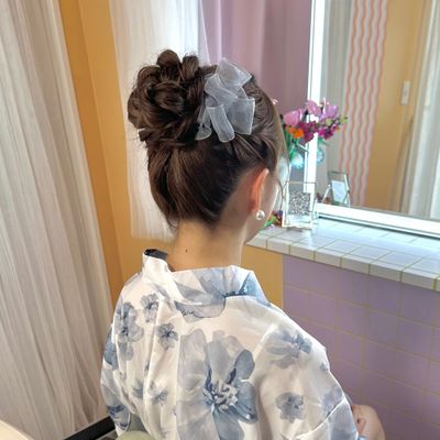 【ご新規様限定】お出かけヘアセット💐(ﾘﾎﾞﾝﾌﾟﾚｾﾞﾝﾄ付)