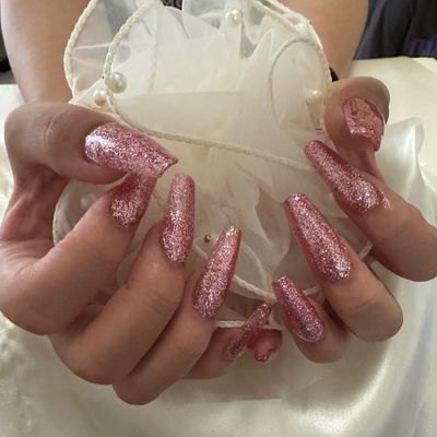 夏休みメニュー🎆学割❣️長さ足し付きシンプルネイルラメフラッシュネイル　💟オフ込