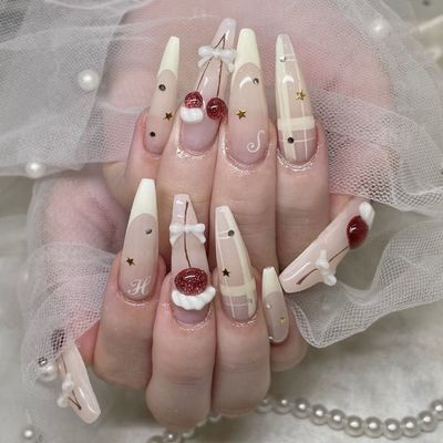 【チップ長さ出し】10本アートやり放題/パーツ付け放題