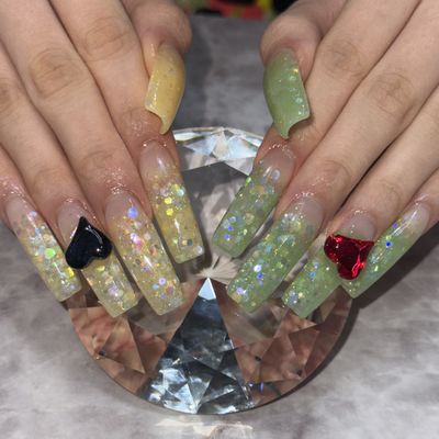 【アクリルスカルプ】ワンカラー/ラメグラ💅🏽(パーツ2つ)