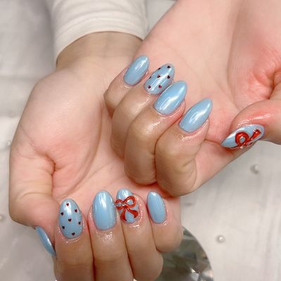 ミラーネイルアート4本