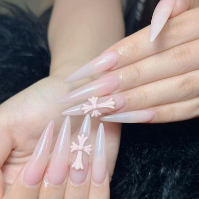 【hand】チップ長さ出し10本＋ワンカラー＋パーツ2個付き💎