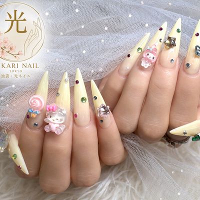 【長さだし 】🌟6本アート．ストーン．パーツ付け放題🌟¥11,500