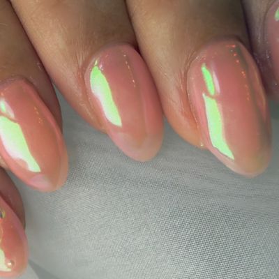 光沢パウダーネイル🪞✨（ミラーネイル）
