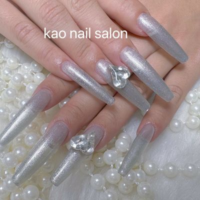 【ハンド】チップ長さだし10本+ワンカラーラ/メグラ ¥9500+パーツ2個