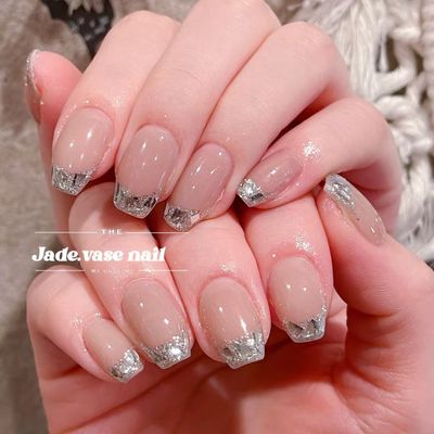 キラキラガラスフレンチ⭐︎ベースカラー込み ￥8580