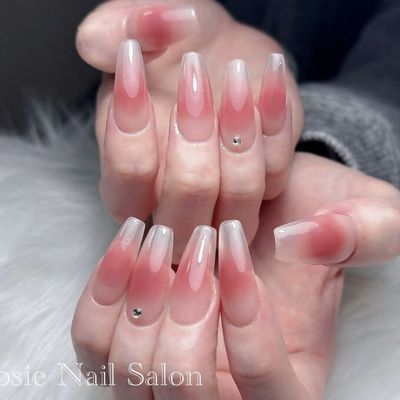 新規オフ割◆[チップ長さだし]うる艶チークネイル＋ストン２個付き　¥9980