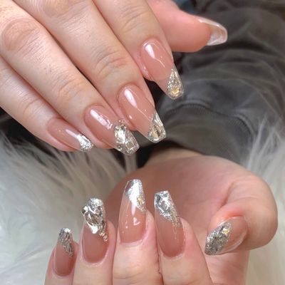 【チップ長さ出し】 今人気の長出しガラスフレンチ！￥9,300⇒￥8,380