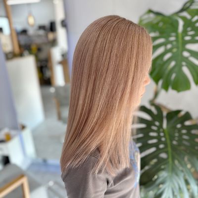 フルブリーチ＋オンカラー＋髪質改善トリートメント￥33,000