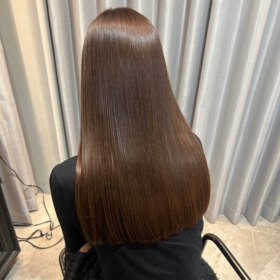 髪質改善酸性ストレート+髪質改善カラー+カット+保湿TR
