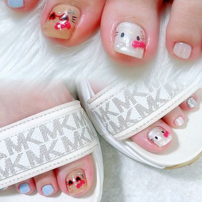 ☆footオフあり☆【何度でもオフ無料！】フットバス付き🫧4本アートコース🎀