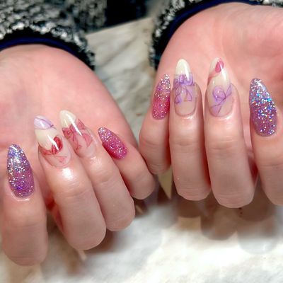 チップ長さだし  4本アート  ¥10000