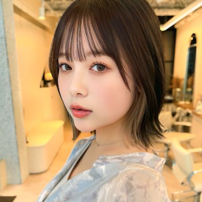 カット＋イヤリングカラー＋全体カラー【表参道前髪顔周りレイヤーボブミディアムボブ