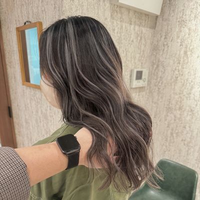 【カット+カラー+コントラストハイライト￥14000＃天六＃白髪ぼかし