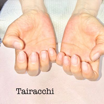 #美爪育成 🌿#爪噛み 予防🍀自爪#補強 ⭐️ クリアジェル仕上げ✨