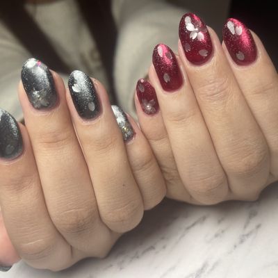 マグネットネイル💅桜ホログラム🌸ラインストーン🌟