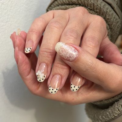 ドットフレンチアシメデザイン¥9460