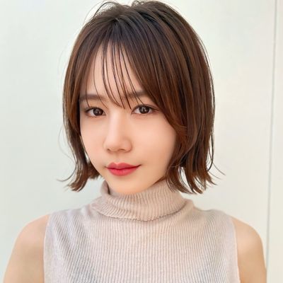 
カット＋全体カラー＋3stepTr【表参道前髪顔周りレイヤーボブミディアムボブ