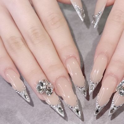[研修] チップ10本長さ出し　ガラスフレンチ、フレンチ。パーツ2個