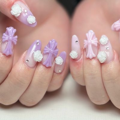 他店様オフケア込み♪持ち込みスカルプロングネイルコース☆時間内でアートし放題♪