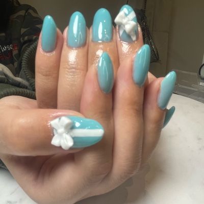 ティファニー風おリボン🎀ネイル