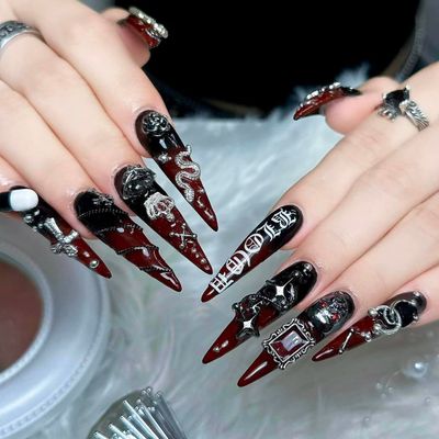 【Nova Premiumロング】チップ長さだしロングLサイズ❤️‍🔥ゴデゴデネイル