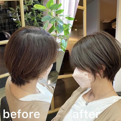 Sanoシャイニーカラー(白髪ぼかし)➕カット¥8000
