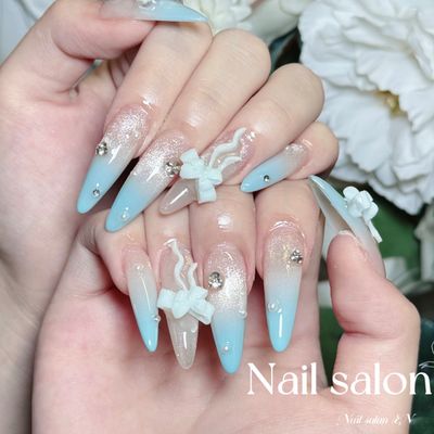 【ジェルオフ無料】チップ長さ出し10本持ち込みアート14900円【HAND】
