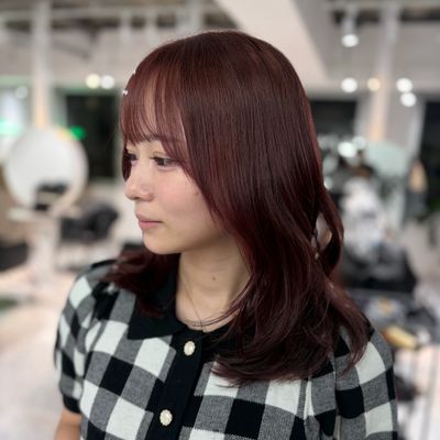 カット+前髪顔まわりストレート+髪質改善トリートメント