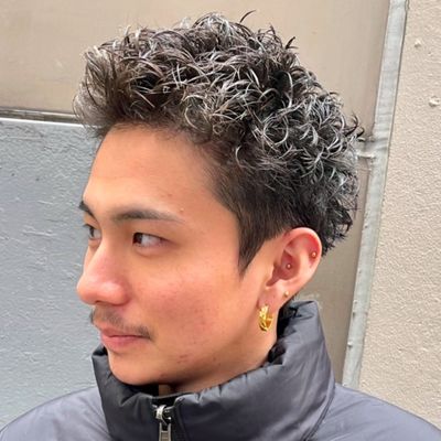 【1日3組限定クーポン】メンズスパイキーショートカット+ピンパーマ+トリートメン