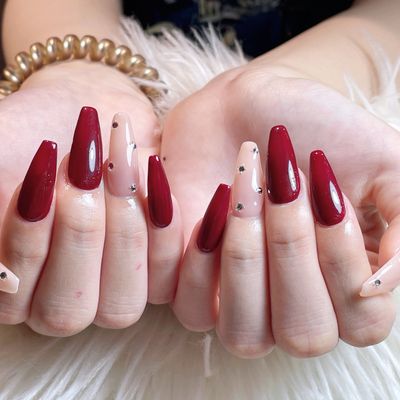 🌷チップ長さ出し[ワンカラ+4本デザイン]🌷持ち込みデザイン