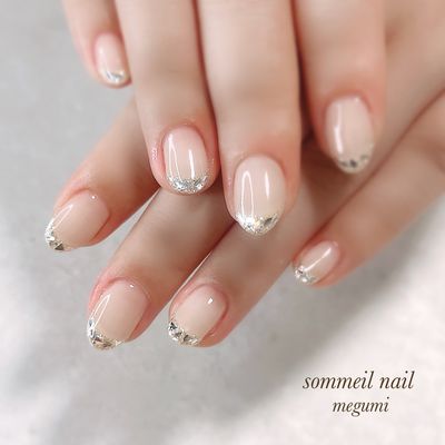 再来様限定💫ガラスフレンチ（クリアベース）🪞💎✨（ベースカラー有+¥500）