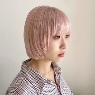 骨格診断似合わせカット＋W color（ブリーチ込みダブルカラー）🩵