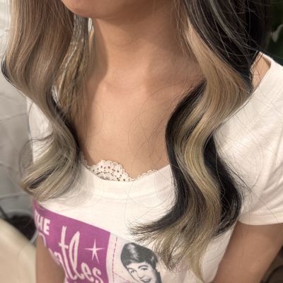 🕊️透け感🧸🍭インナーブリーチ+インナーカラー+全体カラー+毛先カット＋CMCTr
