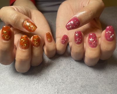 フラッシュネイル&マグネットネイル&星パーツネイル🌟