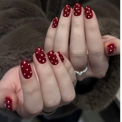 ちゅるんワンカラー × ドットデザイン(自爪)