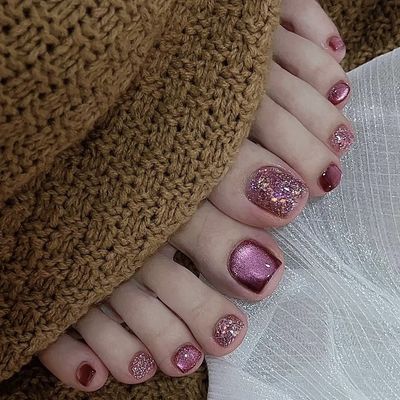 💎【フット】マグネット×フラッシュ✨キラツヤネイル🌈