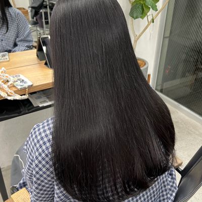 【落とせる黒🖤✨】 黒染めカラー＋トリートメント