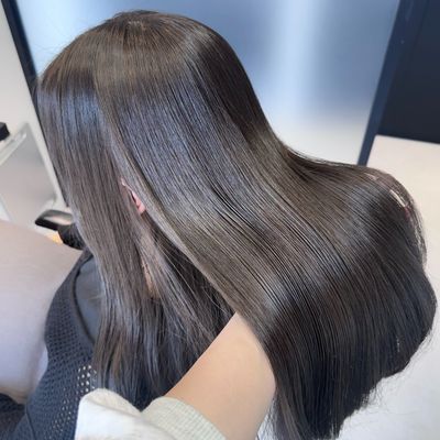 CUT+ブリーチなし透明感ワンカラー＋髪質改善トリートメント