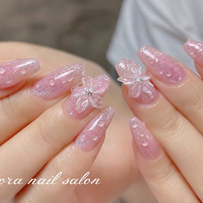 夏のお手軽コース♪ 3Dフラワーネイル